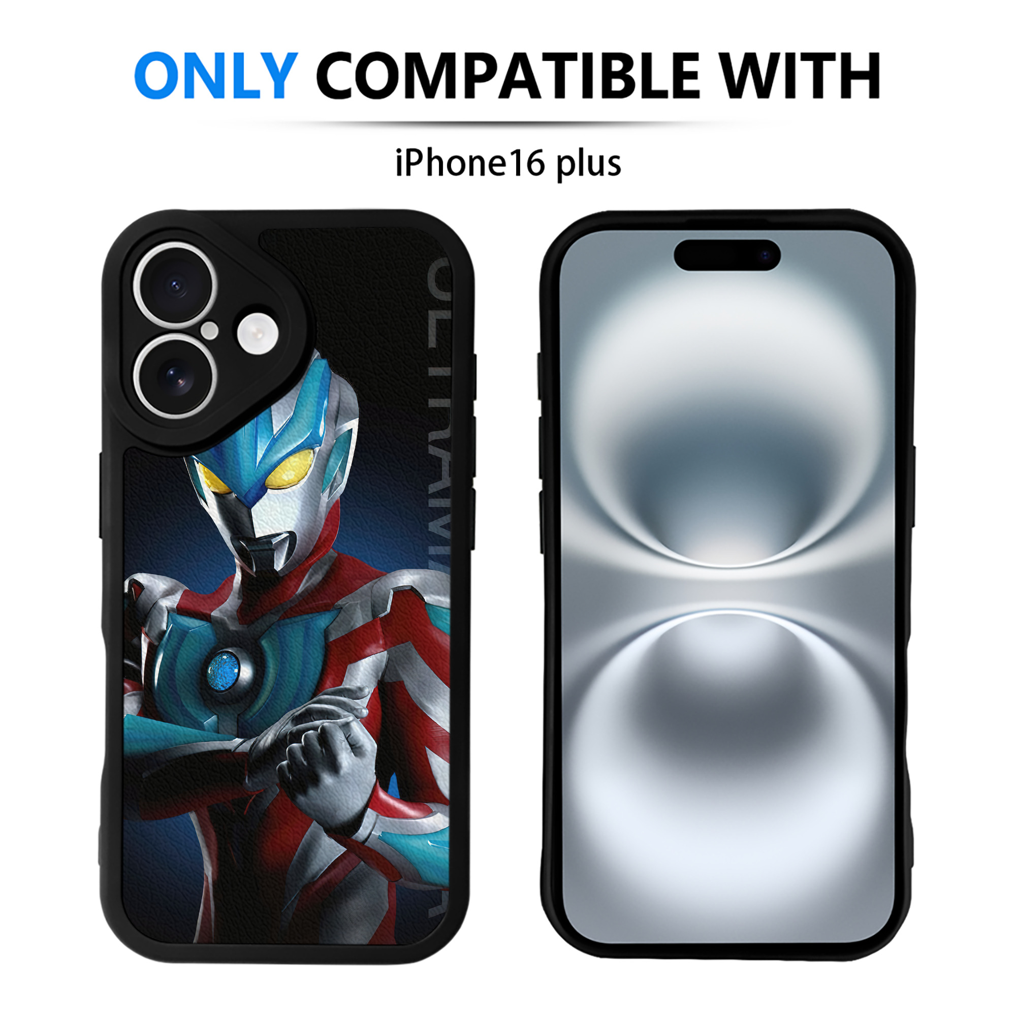 （画像用） ウルトラマン Ultraman 【iPhone 16シリーズ対応】シリコンスマホケース（レザー調） 材質：シリコン